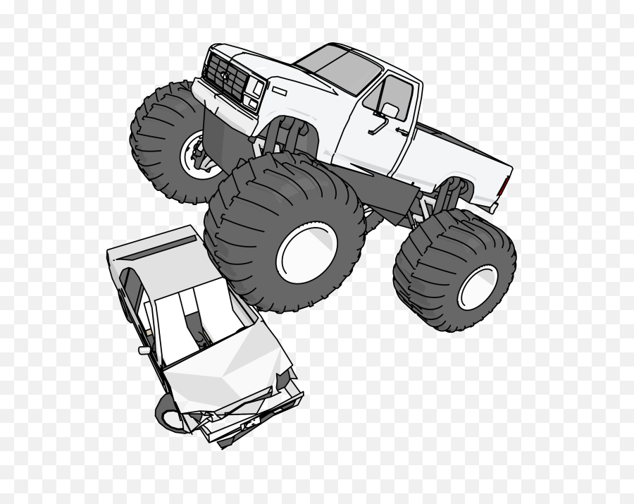 Monster Truck Crushing Car Clipart Png - Monster Truck Crush Cars Clipart,Monster Truck Png