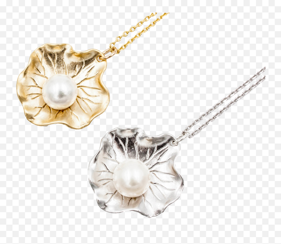 Lotus Leaf Pearl Necklace - Locket Png,Pearl Necklace Png