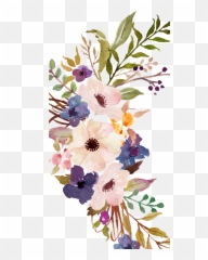 5 Watercolor Flower Corner (PNG Transparent) Vol. 2