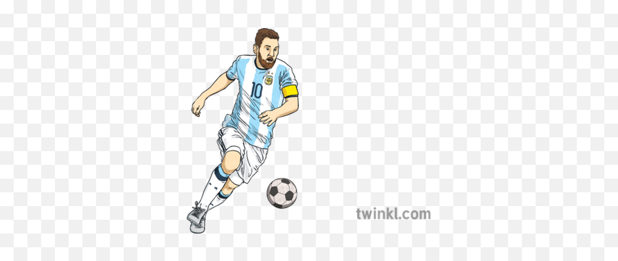 Lionel Messi Footballer Soccer Argentina Ks2 Illustration - Messi Football Illustration Png,Argentina Soccer Logo