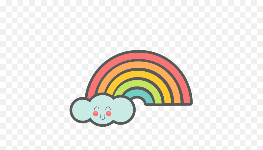 Cute Rainbow Svg Cut Files For Scrapbooking Silhouette - Clipart Cartoon Rainbow Cute Png,Cartoon Rainbow Png