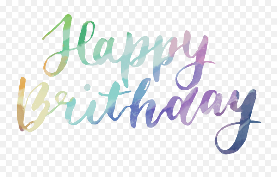 Rainbow Handwriting Happy Sticker By Ifeeliam0 - Happy Birthday Handwritten Style Transparent Png,Happy Birthday Transparent