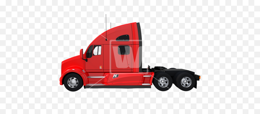 Red Semi Truck Side View Png