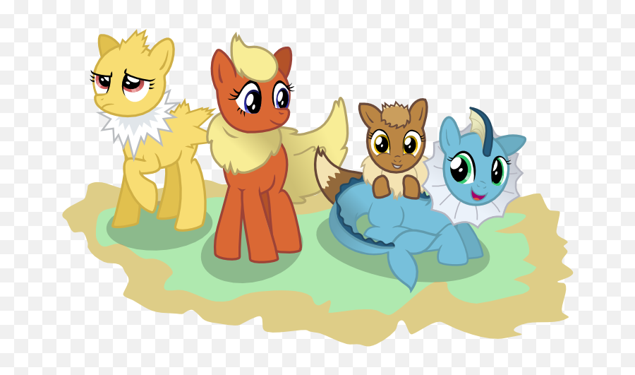 Eevee Flareon Jolteon And Vaporeon Pokemon Drawn By - Pokemon My Little Pony Eeveelutions Png,Vaporeon Transparent