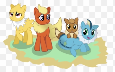 Eevee Flareon Jolteon And Vaporeon Pokemon Drawn By - Pokemon My Little Pony Eeveelutions Png,Vaporeon Transparent