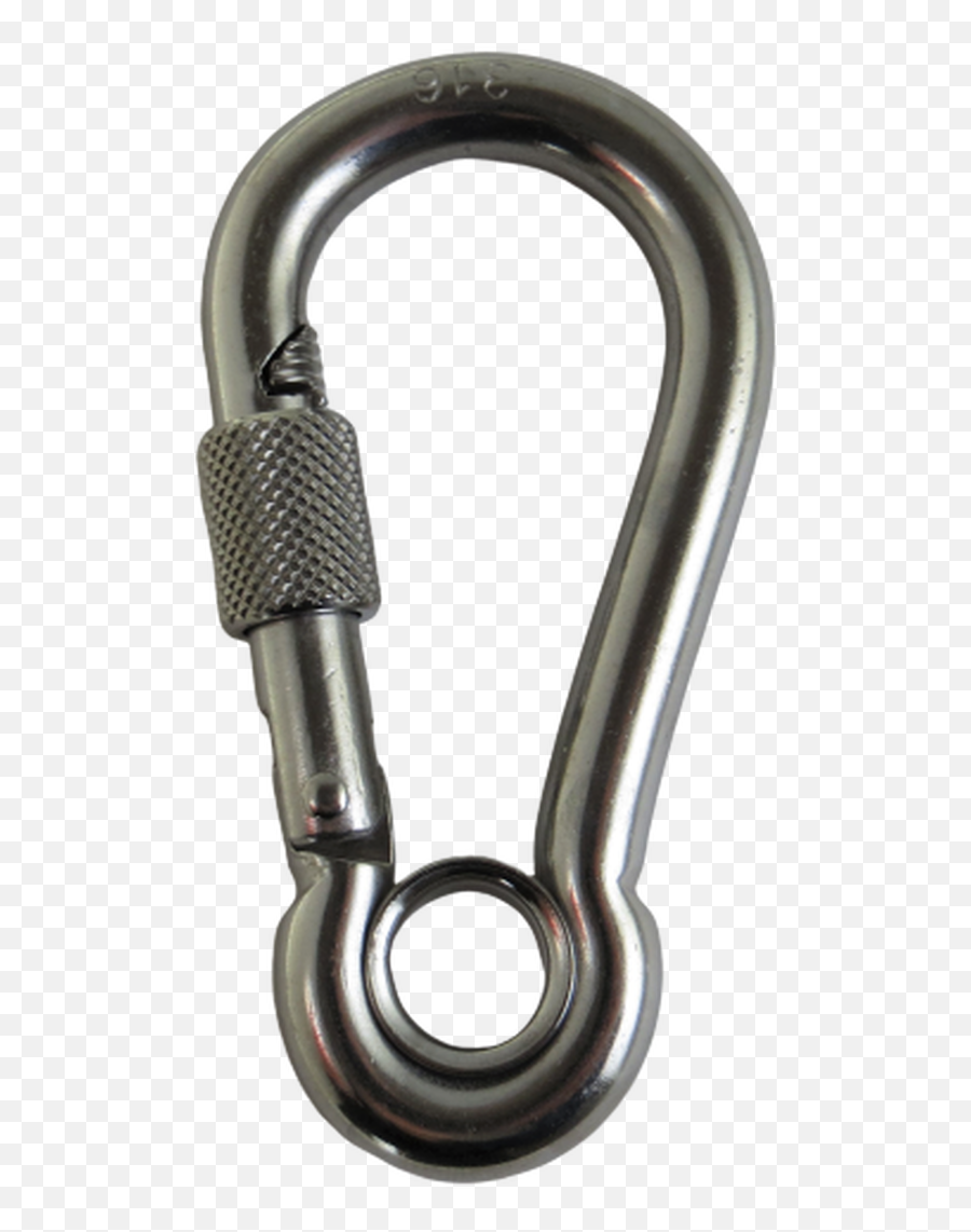 Stainless Steel 316 Spring Hook With Screw Nut And Eyelet Carabiner 12 12mm Marine Grade - Griffith Observatory Png,Metal Spring Png