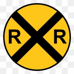 Railroad Crossing Warning Trail Sign - Rxr png