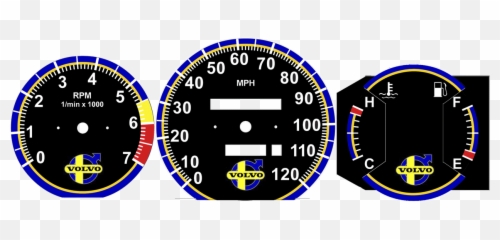 Daves Volvo 240 White Face Gauges - Circle Png,Speedometer Logos
