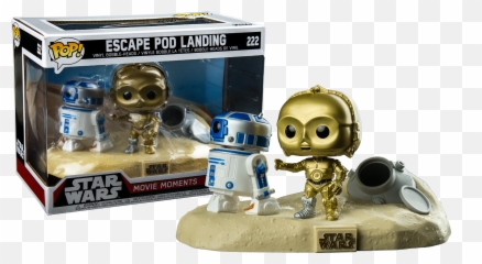 C3po Png - C 3po And R2 D2 Escape Pod Landing Movie Moments Star Wars Funko Movie Moments,R2d2 Png
