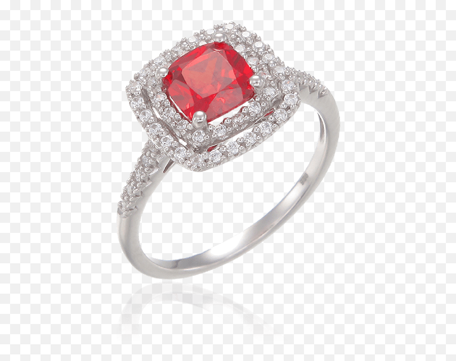 Raised Double Halo Passion Red Ring - Ring Png,Red Ring Png