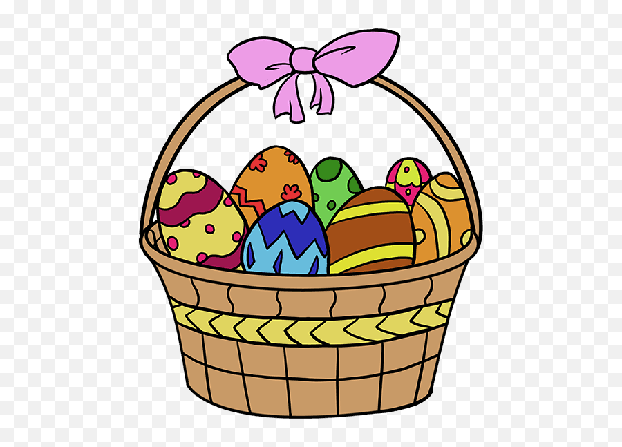 How To Draw An Easter Basket - Easy Easter Basket Drawing Png,Easter Basket Transparent