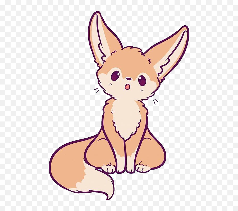Fennecfox Fox Cute Kawaii Animal Naomilord Freetoedit - Cute Fennec Fox Drawing Png,Animals Transparent Background