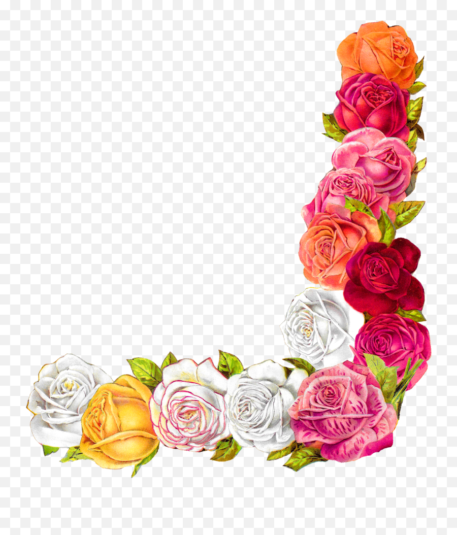 Library Of Flower Border Design Image Transparent Download - Corner Rose Border Design Png,Transparent Border Design