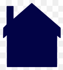 Blue House Outline Clipart - Dark png