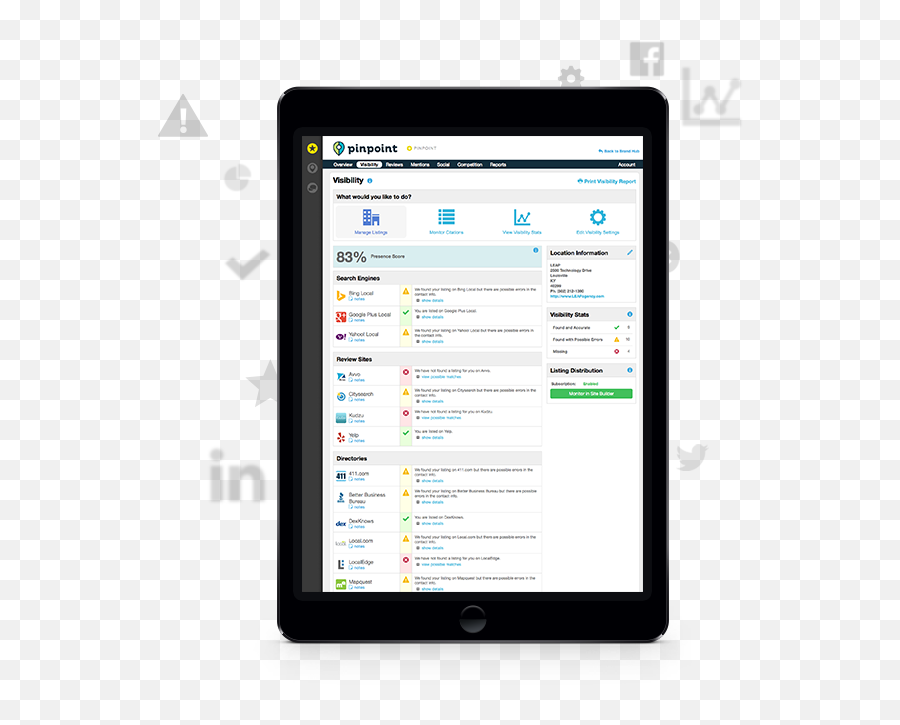 Pinpoint Platform Products Location Listing Management - Tablet Computer Png,Pinpoint Png