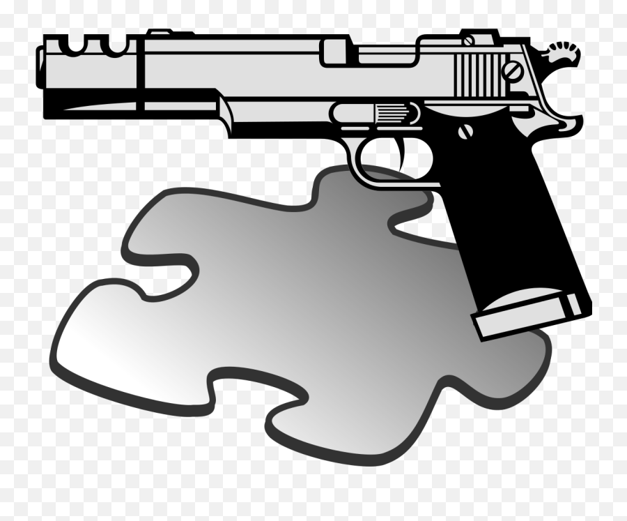 Transparent Background Gun Clipart - Clip Art Gun Png Black And White,Gun With Transparent Background