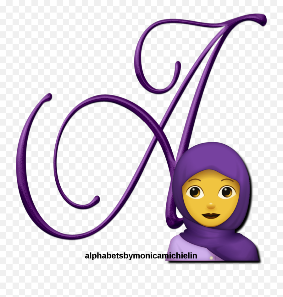 Monica Michielin Alfabetos Purple Girl Emoji Emoticon - Alfabeto Do Naruto Png,Girl Emoji Png