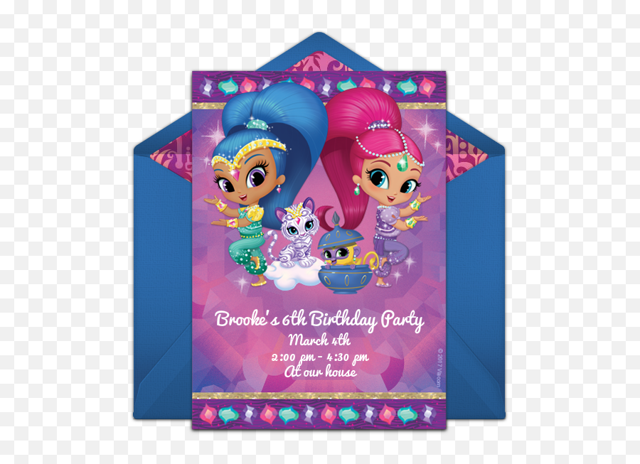We Are Loving This Free Shimmer And Shine Invitation - Shimmer And Shine Birthday Invitations Png,Shimmer And Shine Png