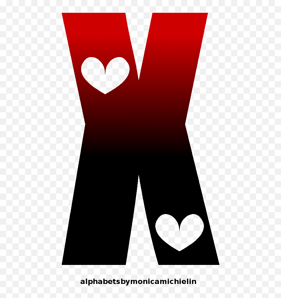 Monica Michielin Alfabetos Love Letters Alphabet Red And - Language Png,Black X Png
