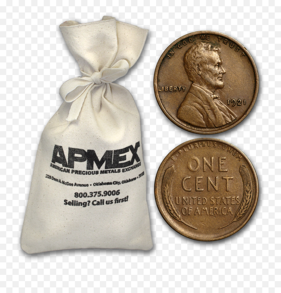 1920 - 1929 Wheat Cent 5000ct Bags All From The 1920s Lincoln Cent Png,Pennies Png