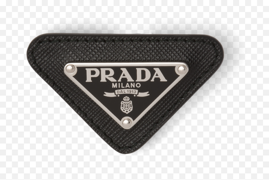 Enameled Triangle Pin With Saffiano Trim - Prada Triangle Logo Png,Superman Logo Font