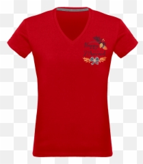 T - Shirt Col V Femme 180 Gr Red Plexus Elisa Card T Shirt Png,Plexus Png