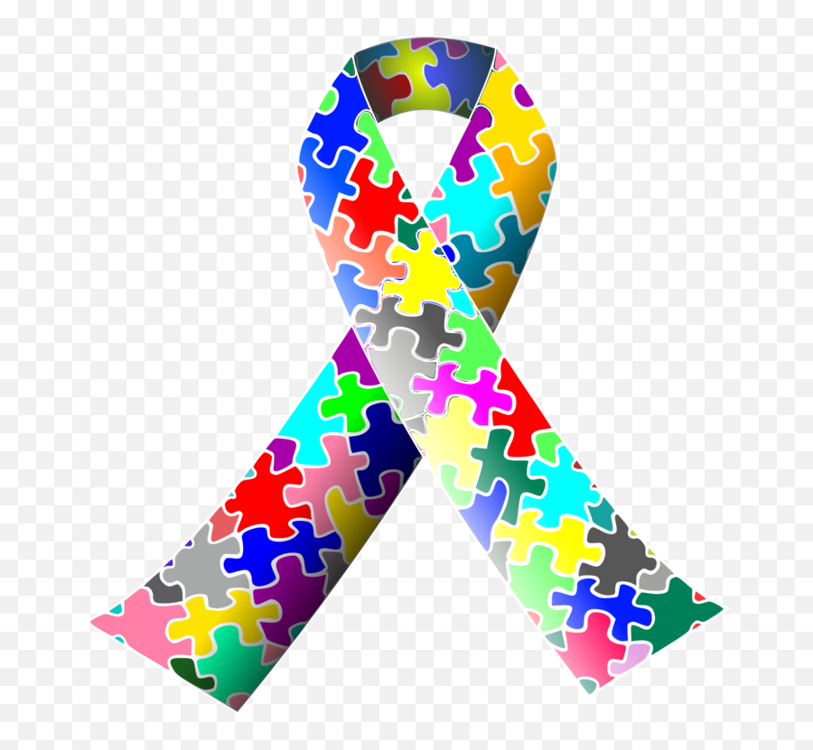 Line Awareness Ribbon Autism Png - Autism Ribbon Clip Art,Autism Awareness Png