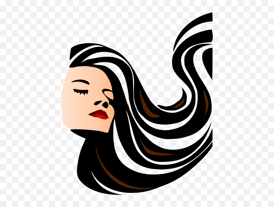 Woman With Shiny Long Hair Clip Art - Vector Long Hair Clip Art Png,Long Hair Transparent