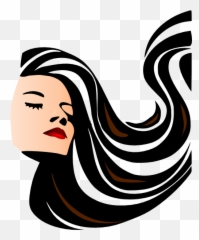 Woman With Shiny Long Hair Clip Art - vector png