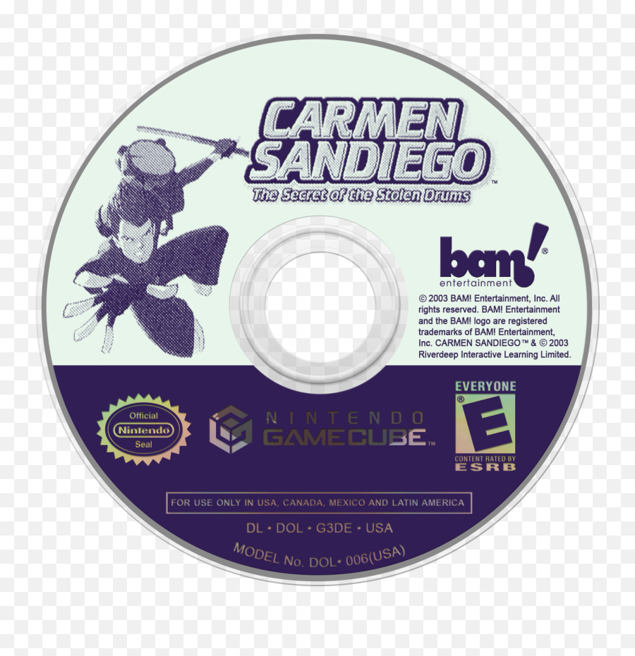 Carmen Sandiego The Secret Of Stolen Drums Details - Nintendo Cd Plate Png,Carmen Sandiego Logo