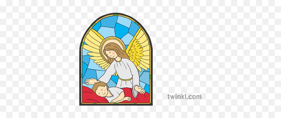 Guardian Angel Stained Glass Window - Angel Png,Icon Of Guardian Angel