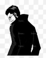 Draw Persona 5 Style Portrait By Vellaude Fiverr - For Men png
