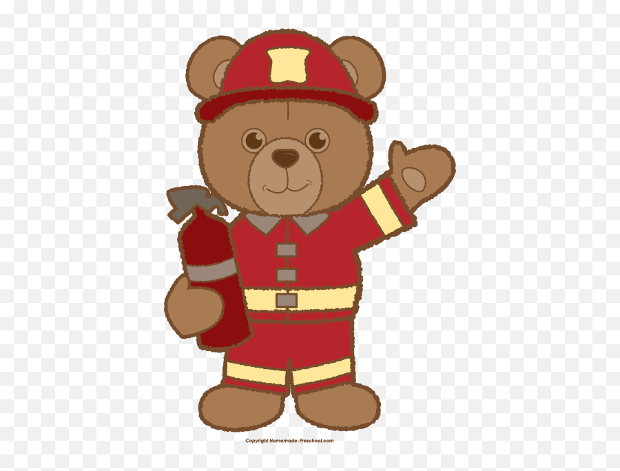 Download Teddy Bear Clipart Png - Firefighter Bear Cartoon Bear Firefighter Clipart,Teddy Bear Clipart Png