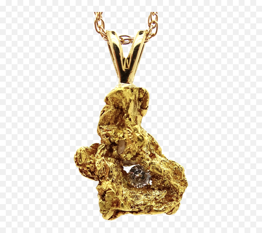 Gold Nugget Diamond Pendant - Pendant Png,Gold Nugget Png