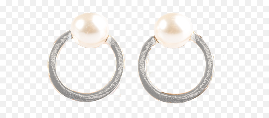 Paparazzi Glam Dunk Silver Circle White Pearl Post Earrings - Paparazzi Glam Dunk Silver Png,Paparazzi Png