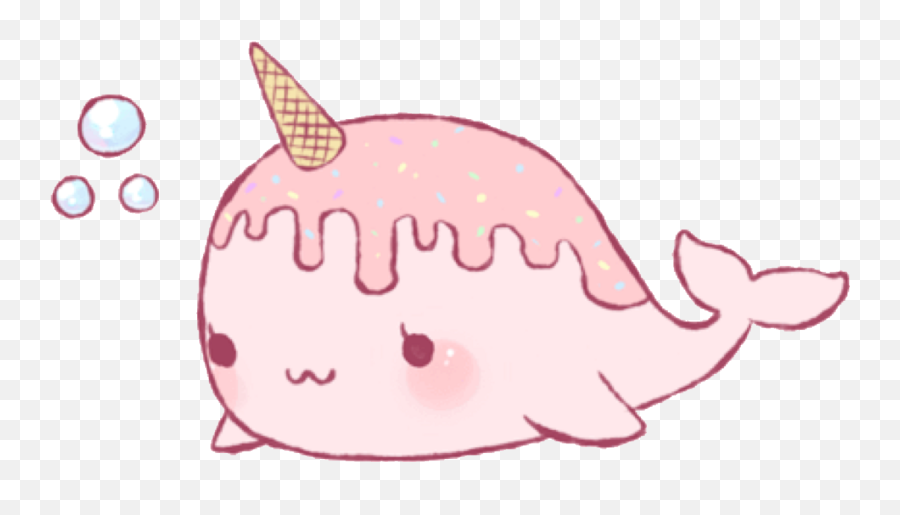 Cute Pinkdolphin Kawaii Freetoedit - Drawing Easy Cute Dolphin Png,Narwhal Png