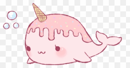 Cute Pinkdolphin Kawaii Freetoedit - Drawing Easy Cute Dolphin Png,Narwhal Png