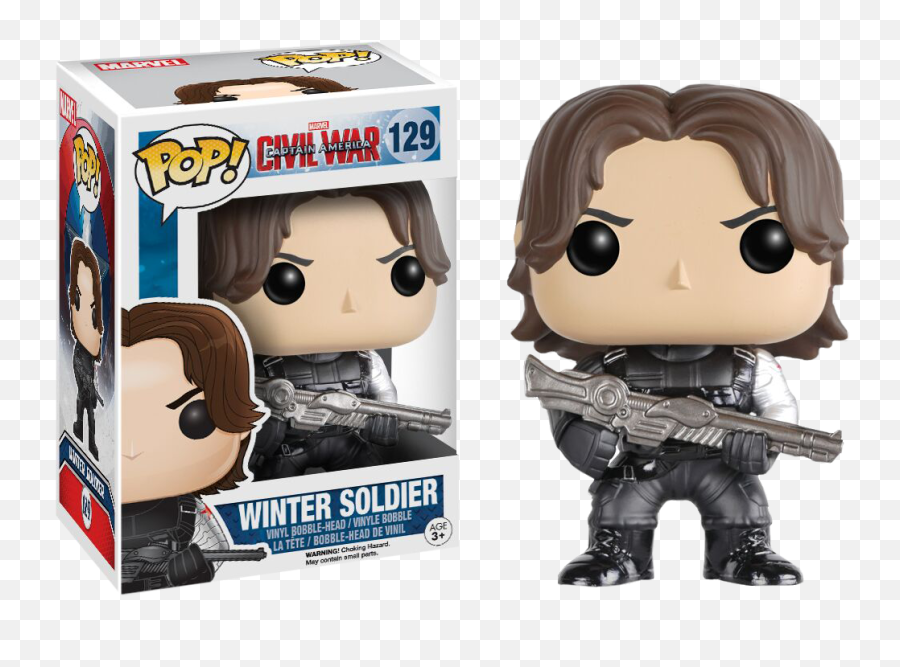 Captain America Civil War Funko Pop Winter Soldier 129 - Funko Pop Harry Potter Prophecy Png,Winter Soldier Png