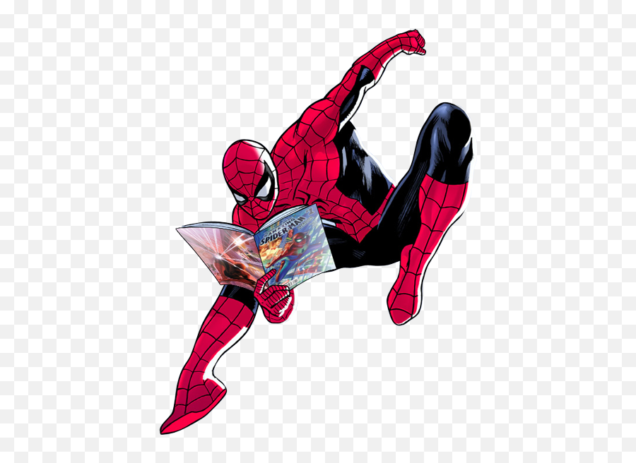 Swinging Spider - Spider Man Reading Comics Png,Spiderman Comic Png