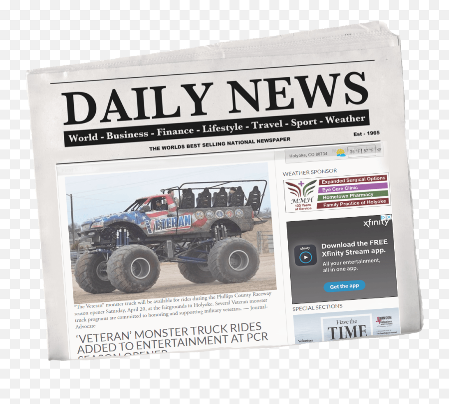 The Veteran Monster Truck In News - Newspaper Headline Png,Monster Jam Png