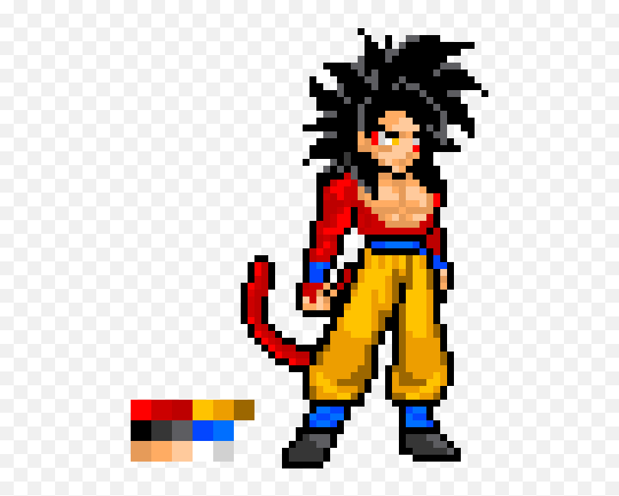 Super Saiyan 4 Goku - Goku Clipart Full Size Clipart Goku Super Saiyan 4 Pixel Art Png,Goku Hair Png