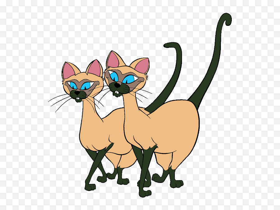 Siamese Cat Clipart - Si And Am From Lady And The Tramp Png,Cat Clipart Transparent