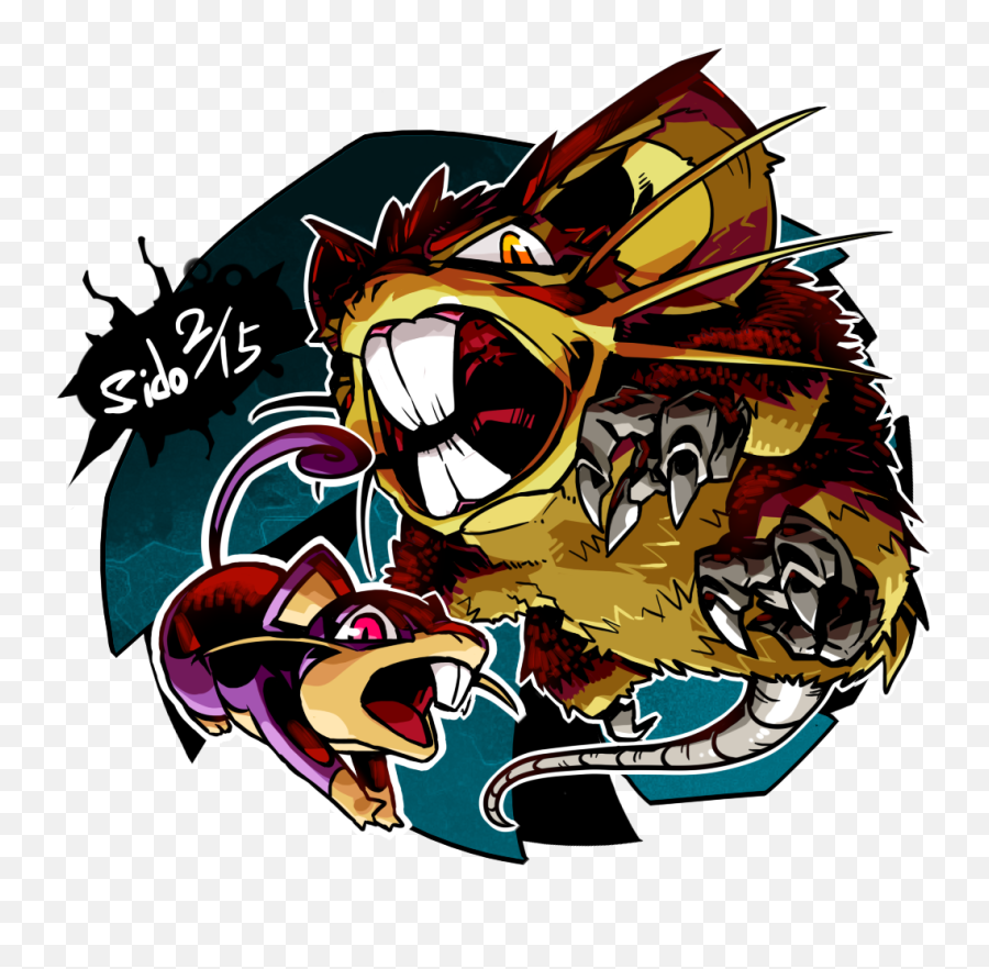 Rattata And Raticate Pokemon Drawn By Sidoslipknot - Ratata And Raticate Png,Rattata Png