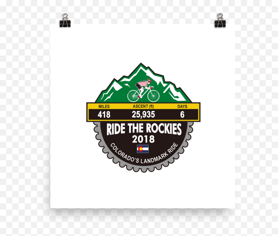 Ride The Rockies 2018 Co - Poster Label Png,Rockies Logo Png