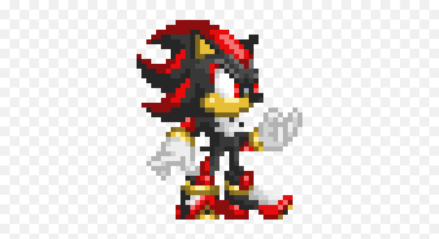Sonic Mania Style Shadow - Apl Pixel Art Maker Sonic Battle Shadow Sprite Png,Shadow The Hedgehog Transparent