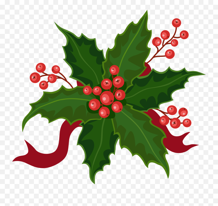 Holly Clipart Free Download Transparent Png Creazilla - Holly Clipart,Holly Leaves Png