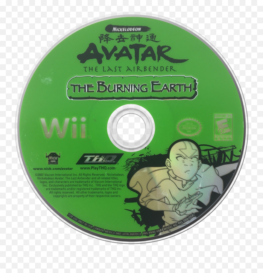 Avatar The Last Airbender Png - Avatar The Last Airbender The Burning Earth Wii Disc,Avatar The Last Airbender Png