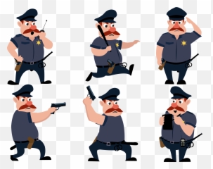 Clothes Clipart Policeman Transparent - Security Guard Cartoon Png,Police Hat Png
