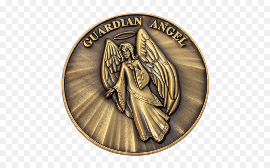 Guardian Angel Christian Antique Gold - Gold Plated Angel Token Gold Coin With Angel On Both Sides Png,Icon Of Guardian Angel