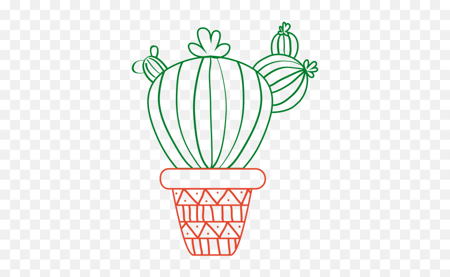 Hand Drawn Cactus In Green And Red - Transparent Png U0026 Svg Cactus Empty Pot Clipart,Watercolor Cactus Png